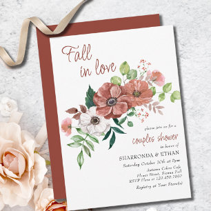 Invitación Lluvia de Flores de Otoño para Parejas que se Enam