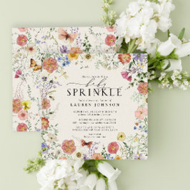 Invitación Lluvia de flores de prensado de flores silvestres 