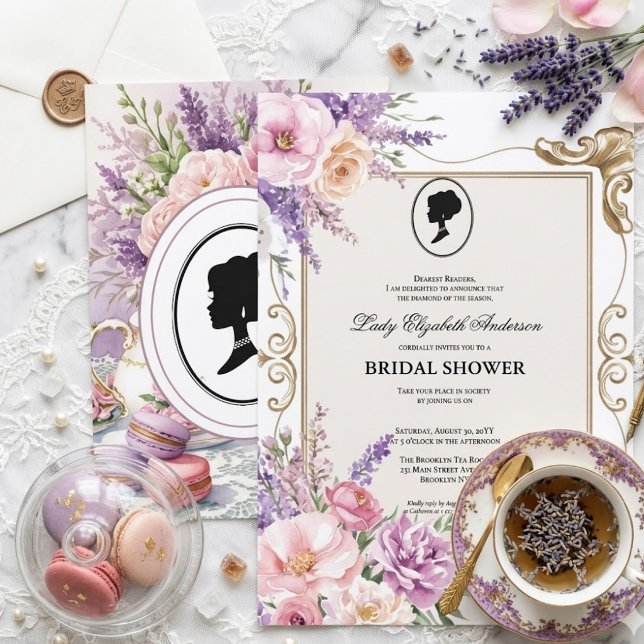 Invitación Lluvia de flores moradas de presupuesto para la de (Subido por el creador)