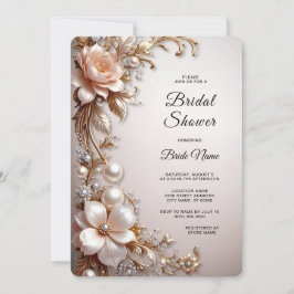Invitación Lluvia de Flores Rosadas y Blancas para Despedida