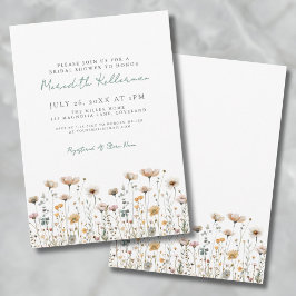 Invitación Lluvia de flores silvestres botánicas para novia