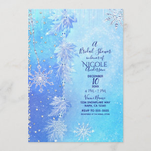 Invitación Lluvia de Hojas y Copos de Nieve Azules: Despedida