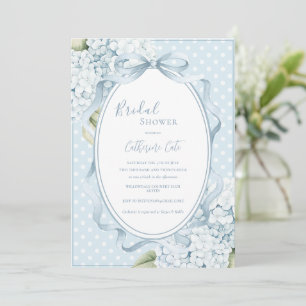 Invitación Lluvia de Hortensias Florales Azules para Despedid