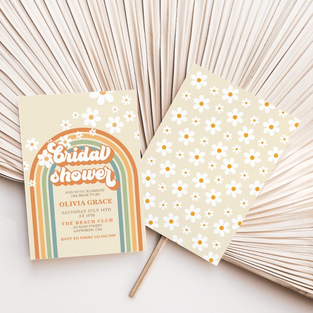 Invitación Lluvia de ideas retro arcoíris para despedida de s (Subido por el creador)