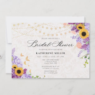 Invitación Lluvia de Lilas Girasoles Despedida de Soltera Rús