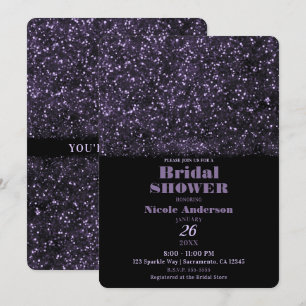 Invitación Lluvia de luces brillantes purpúreas para la fiest