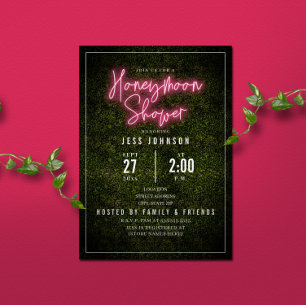 Invitación Lluvia de miel rosa neón