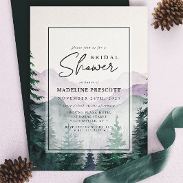 Invitación Lluvia de Montaña Bosque Script Despedida de Solte