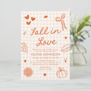 Invitación Lluvia de Naranja Dibujada a Mano Bridal Shower