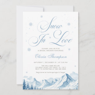 Invitación Lluvia de Nieve Azul de Invierno en Amor Despedida