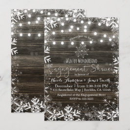 Invitación Lluvia de Nieve de Luces de Invierno para Compromi