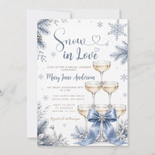Invitación Lluvia de Nieve en la Boda de Invierno Despedida d