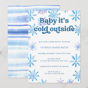 Invitación Lluvia de nieve fuera Bebé Niño Invierno Shower
