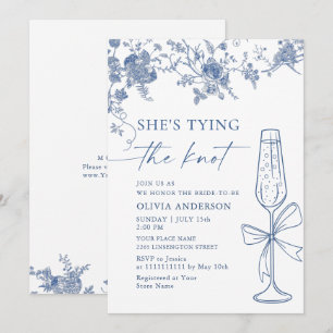 Invitación Lluvia de Novia Azul Polvoriento Victoriano Jardín