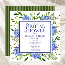 Invitación Lluvia de Novia con Hortensias Azules Acuarela Flo
