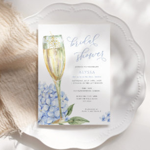 Invitación Lluvia de Novia de Hortensias Azules