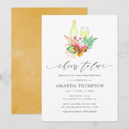 Invitación Lluvia de Novia de Playa Verano Tropical Cata de V