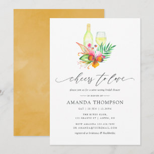 Invitación Lluvia de Novia de Playa Verano Tropical Cata de V