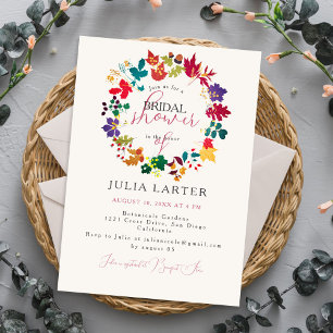 Invitación Lluvia de Novia de Pradera Púrpura de Mostaza de P