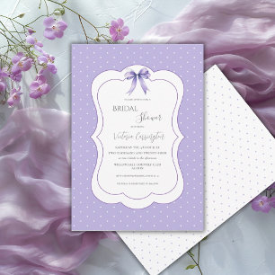Invitación Lluvia de Novia Elegante con Lunares Blancos Morad