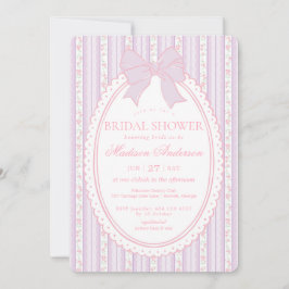 Invitación Lluvia de Novia Floral Antiguo Morado Pastel Elega