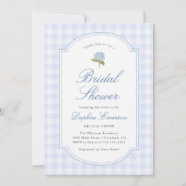 Invitación Lluvia de Novia Floral Hortensia Azul