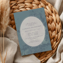 Lluvia de Novia Floral Rústica Vintage en Azul Tur