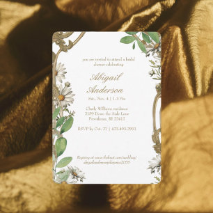 Invitación Lluvia de Novia Personalizada con Margaritas en Ma