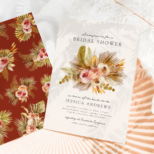 Invitación Lluvia de Novia Vintage Floral Tropical