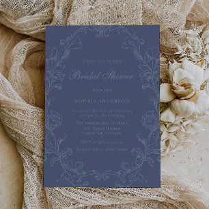 Invitación Lluvia de Novia Vintage Rococó Victoriana Elegante