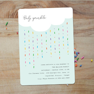 Invitación Lluvia de Nubes y Caramelos de Menta para Baby Spr