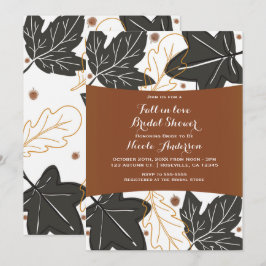 Invitación Lluvia de Otoño Caprichosa Hojas Bellotas Despedid
