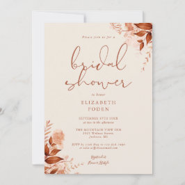 Invitación Lluvia De Otoño Floral Rústica Despedida de Solter