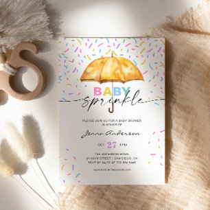 Invitación Lluvia de paraguas para Baby Sprinkle Baby Shower 