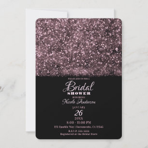 Invitación Lluvia de purpurina de rosa rosa luces brillantes