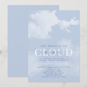 Invitación Lluvia de regalos de boda Cloud Nine azul blanco e