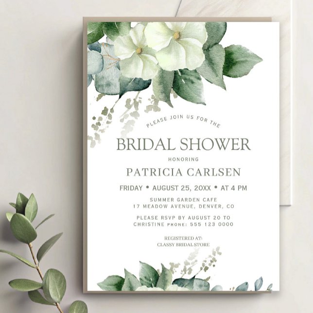Invitación Lluvia de regalos de boda con flores botánicas acu (Subido por el creador)