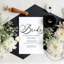 Invitación Lluvia de Regalos de Boda con Letra Moderna Simple
