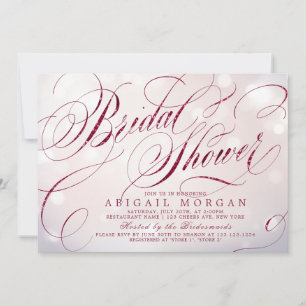 Invitación Lluvia de regalos de boda con llamativa caligrafía