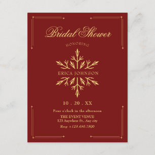 Invitación Lluvia de regalos de boda copo de nieve de Navidad