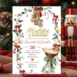 Invitación Lluvia de regalos de boda Coquette Mistletoe y Mar