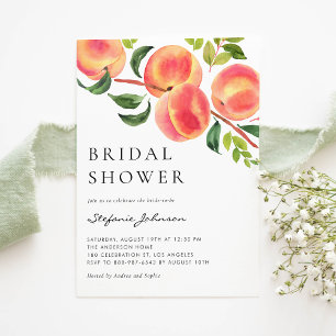Invitación Lluvia de regalos de boda de acuarela melocotones