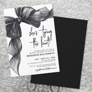 Invitación Lluvia de Regalos de Boda de Black Bow Atando el N