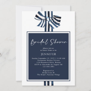 Invitación Lluvia de Regalos de Boda de Cinta de Raya Náutica
