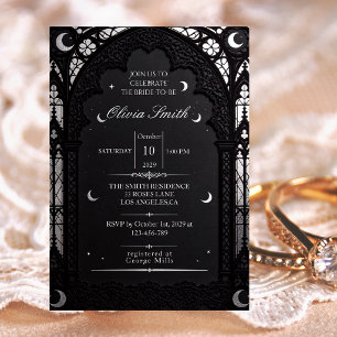 Invitación Lluvia de regalos de boda de encaje de terciopelo