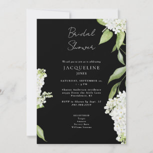 Invitación Lluvia de Regalos de Boda de Hortensia Blanca Eleg