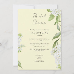 Invitación Lluvia de Regalos de Boda de Hortensia Blanca Eleg