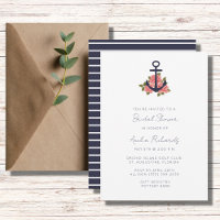 Lluvia de regalos de boda de raya náutica ancla