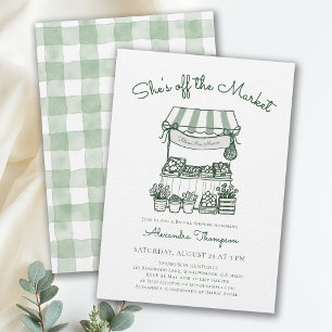 Invitación Lluvia de Regalos de Boda Moderna Verde de Granjer