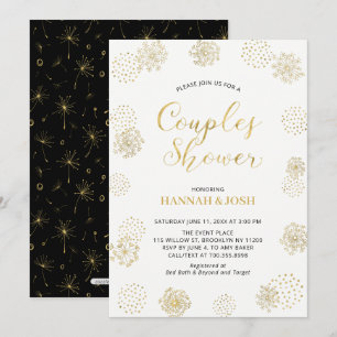 Invitación Lluvia de Regalos de Boda para Parejas Moderno Dor